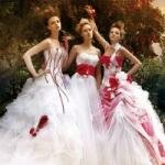 Красно-белые свадебные платья
